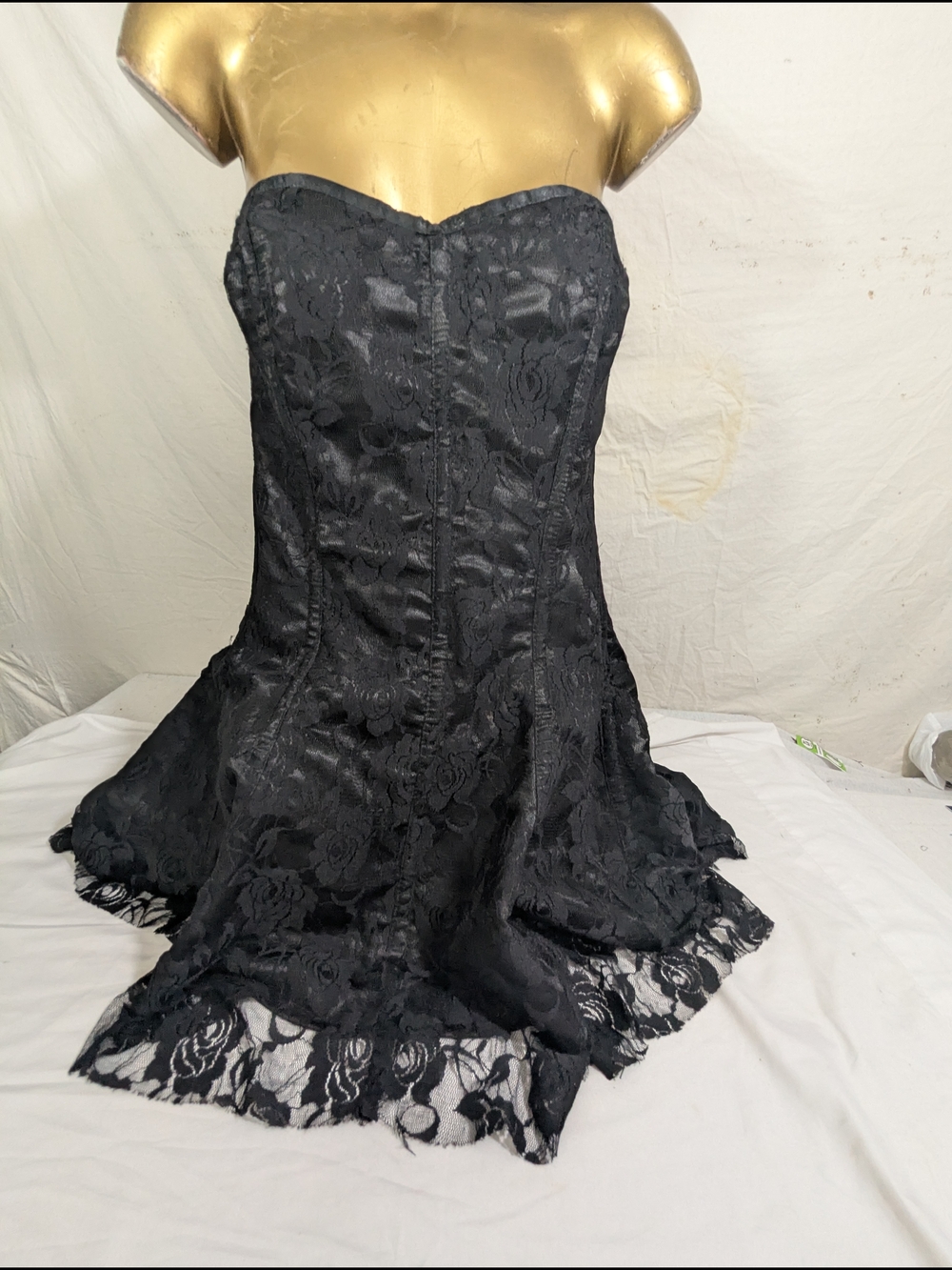 Daisy Lace Black Strapless Corset Dress XXL